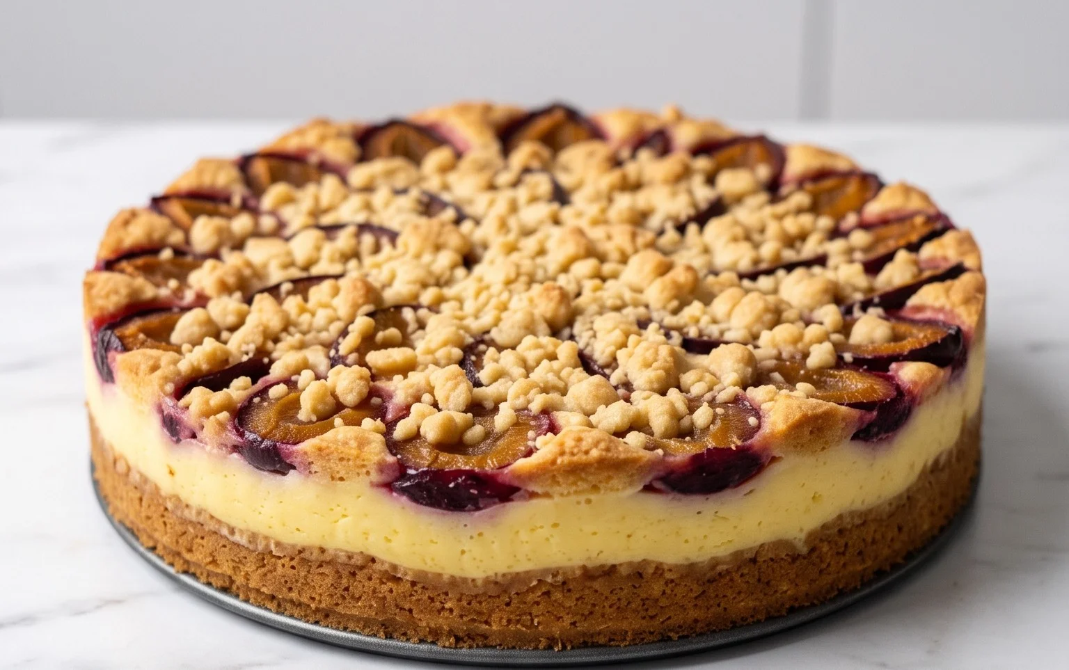 Zwetschgenkuchen: Cremig mit Pudding & Streuseln!