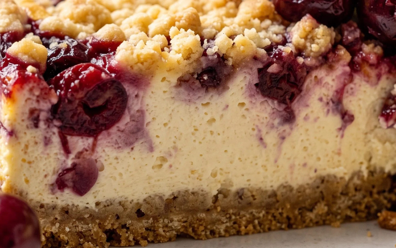 Kirsch Extract-Joghurt-Käsekuchen mit Streuseln